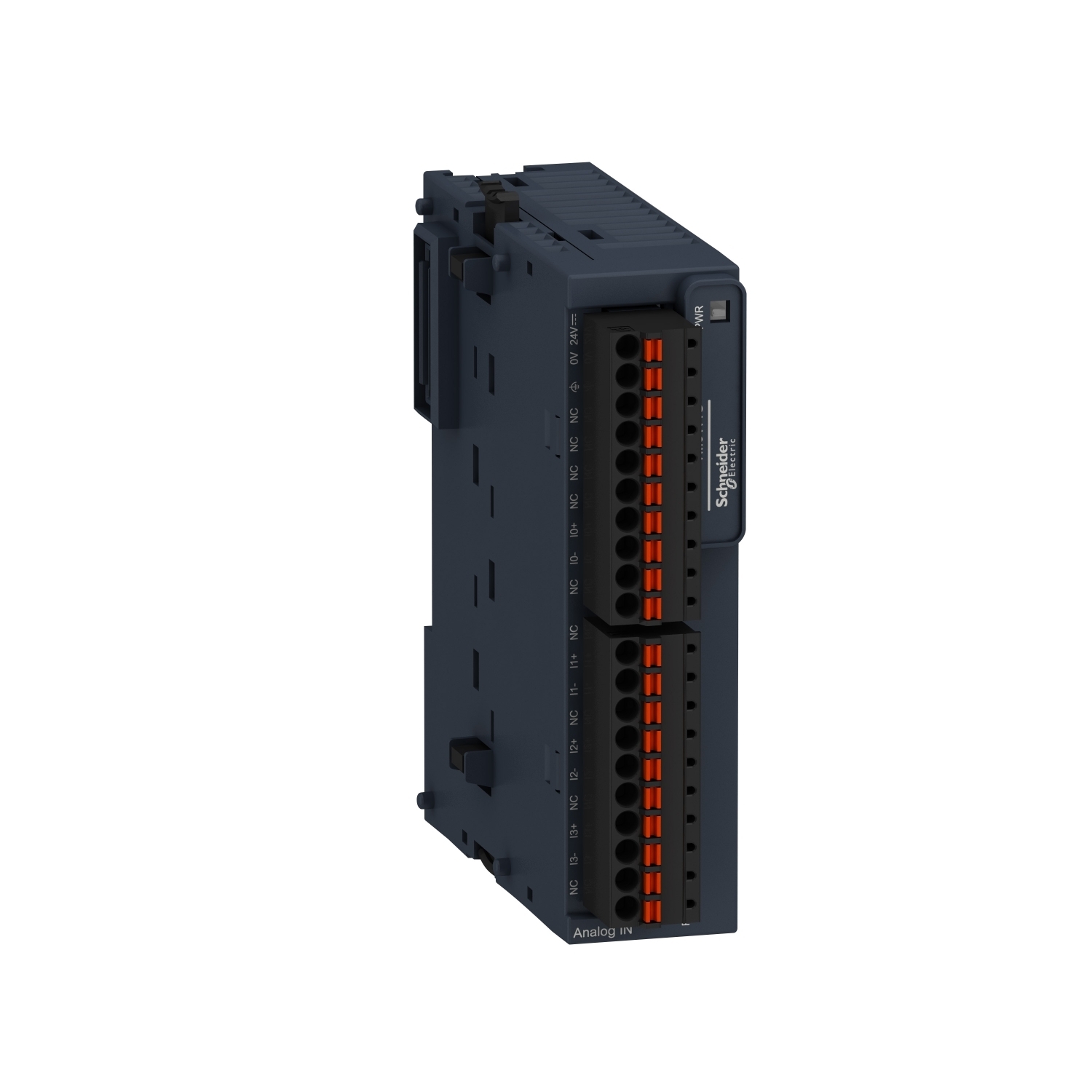 analog input module, Modicon TM3, 4 temperature differential inputs, spring, 24V DC