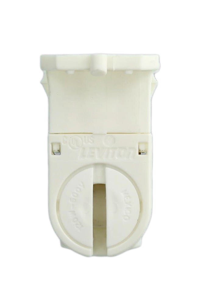 Fluorescent Lampholder, T5, Miniature Bi-pin, Twist-in With Lamp Lock, 120W-600V, Body Marked UL And CSA, Tall Snap-in Mounting Foot With Post, Shunted, Foot Marked With 'S'.