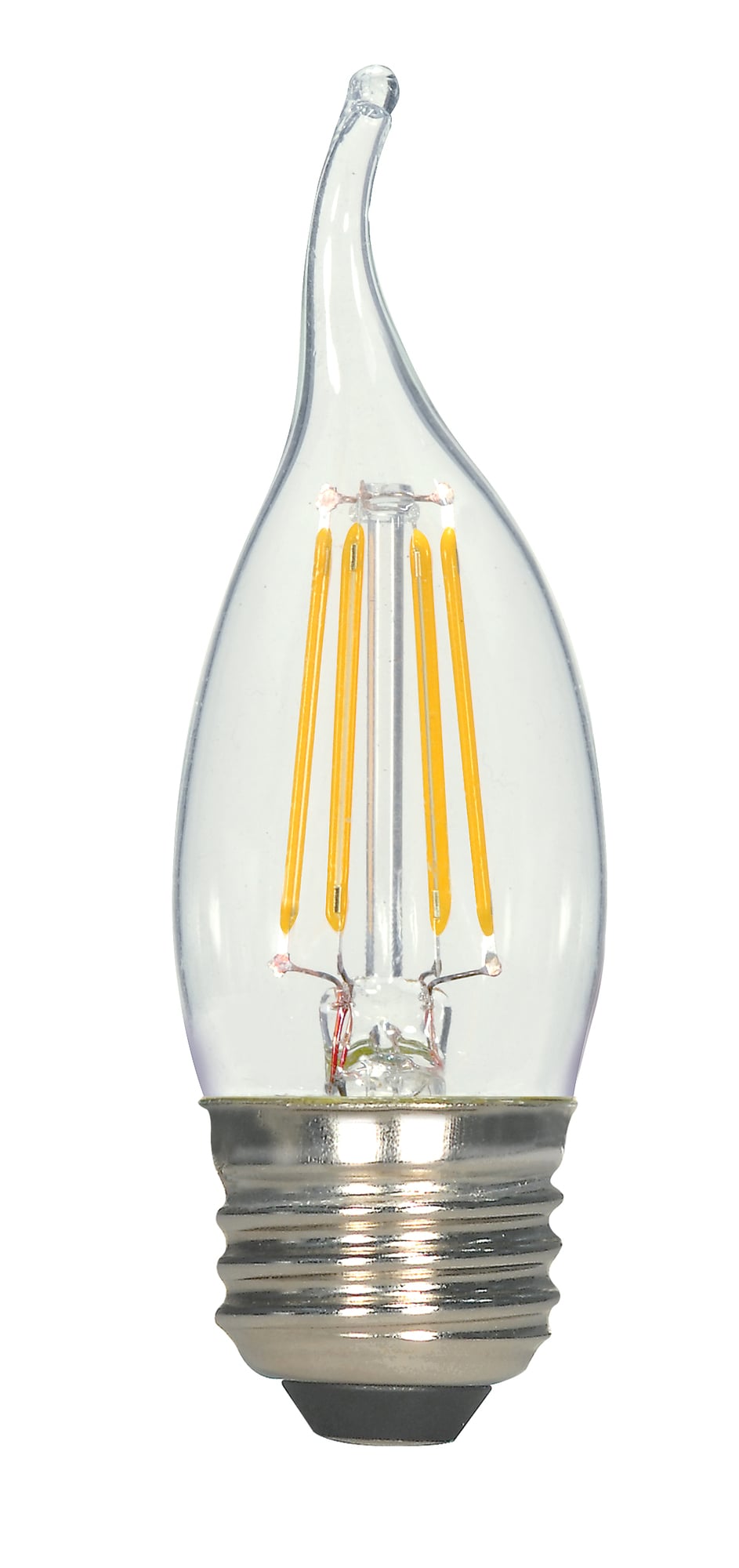 LED Filament, Designation: 4.5W C11 Filament LED Turn Tip - Medium Base - Clear - 2700K - 120V