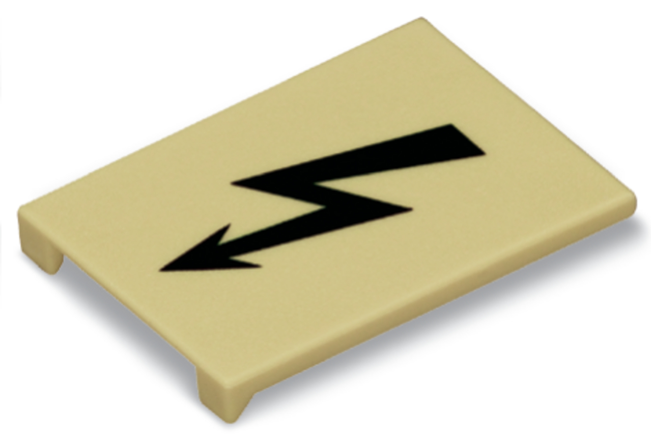 Protective warning marker; with high-voltage symbol, black; yellow