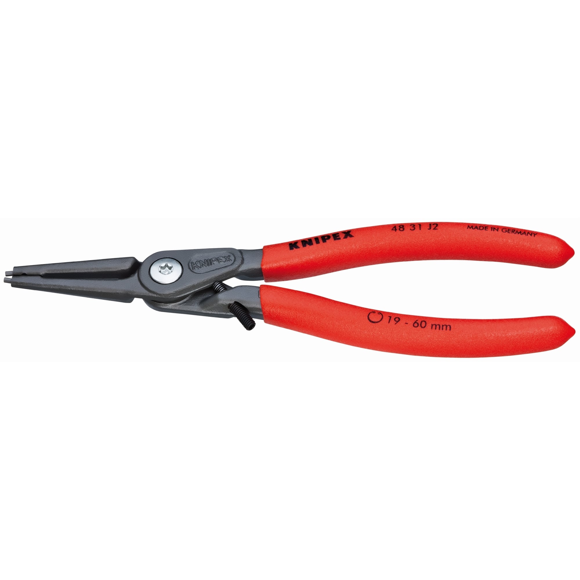 Internal Precision Snap Ring Pliers-Limiter, 7 1/4 in., Non-slip plastic, 5/64 in. Tips