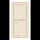 Lutron 2-Button Pico Smart Remote, with Screen Icons and Text ("Screen") - Light Almond