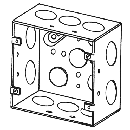 Features:With 3/4 And 1/2 IN Conduit Knockout, Standard:UL E18095, Number Of Outlet:14, Material:Steel, Size:4.6875 X 4.6875 X 2.125IN, Cubic Capacity:42CI
