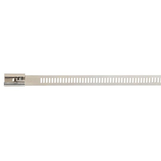 Multi-Lok 316 Stainless Steel Cable Tie, Uncoated, Length of 300mm (11.8 Inches), Width of 12mm (0.47 Inch), Thickness of 0.25mm (0.01 Inch), Tensile Strength Rating of 1112 Newtons (250 Pounds)
