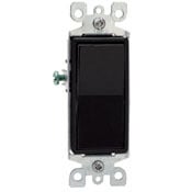 15 Amp, 120/277 Volt, Decora Rocker 3-Way AC Quiet Switch, Residential Grade, Grounding, Brown