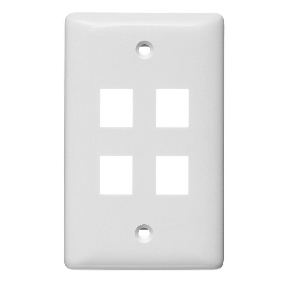 NetSelect Products, Wall, Without Label, 1-Gang, 4-Port, White