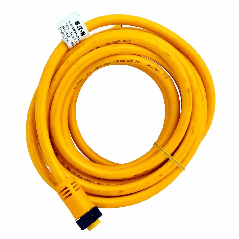 Eaton Global  Plus Series Connector Cable, Straight, PVC enclosure, 4 Pin Mini Female, 19.7 Ft. ( 6m )