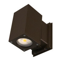 Dorado 22W Square LED Outdoor Wall Mount Cylinder Light, 5000K, Bronze
