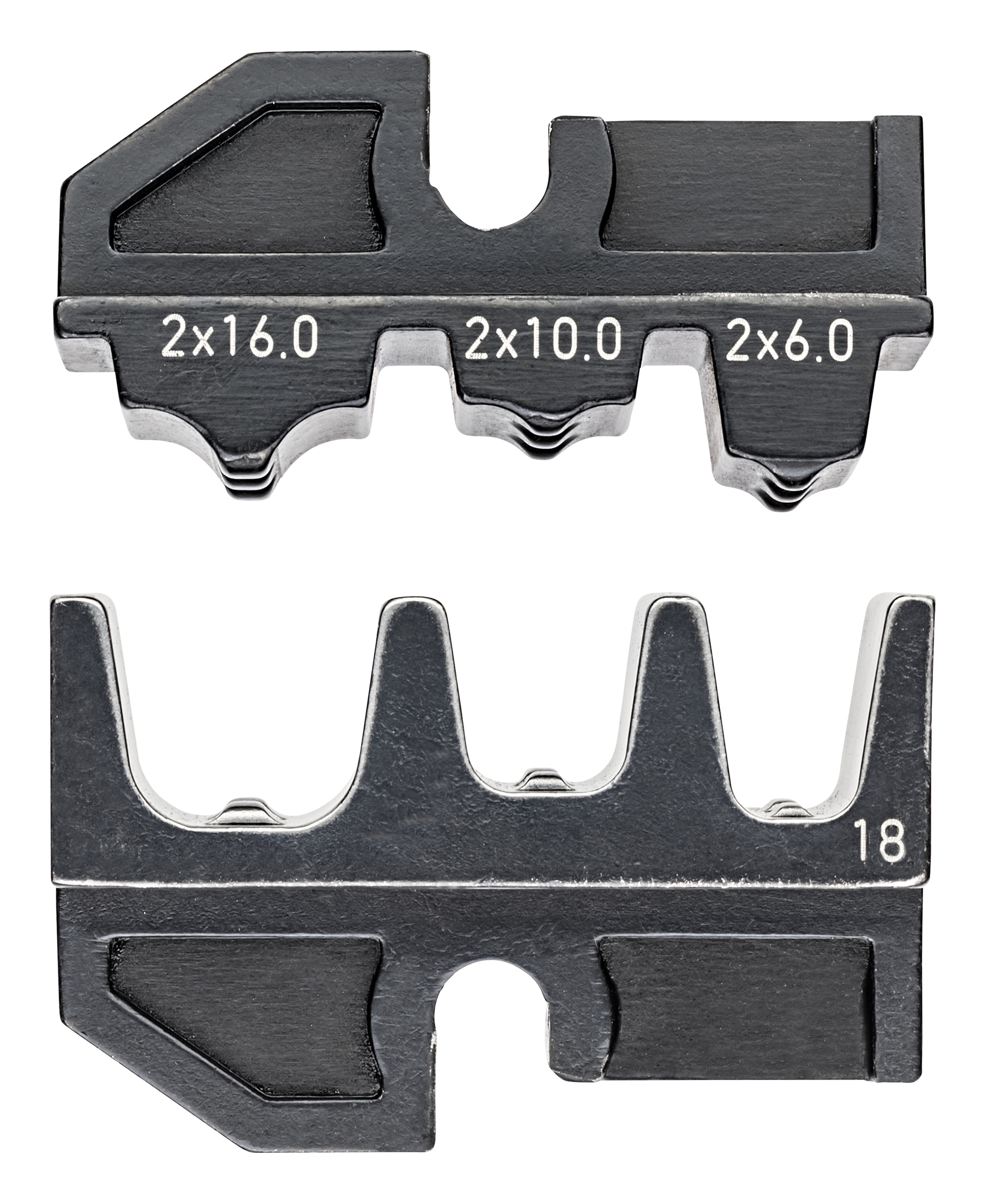 Crimping Die For Twin Ferrules for Two Flexible Conductors