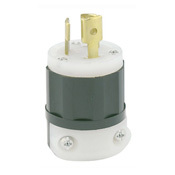 15 Amp 277VAC Locking Plug, Grounding, Premium Spec Grade, 2 Pole 3 Wire, Nylon, Black