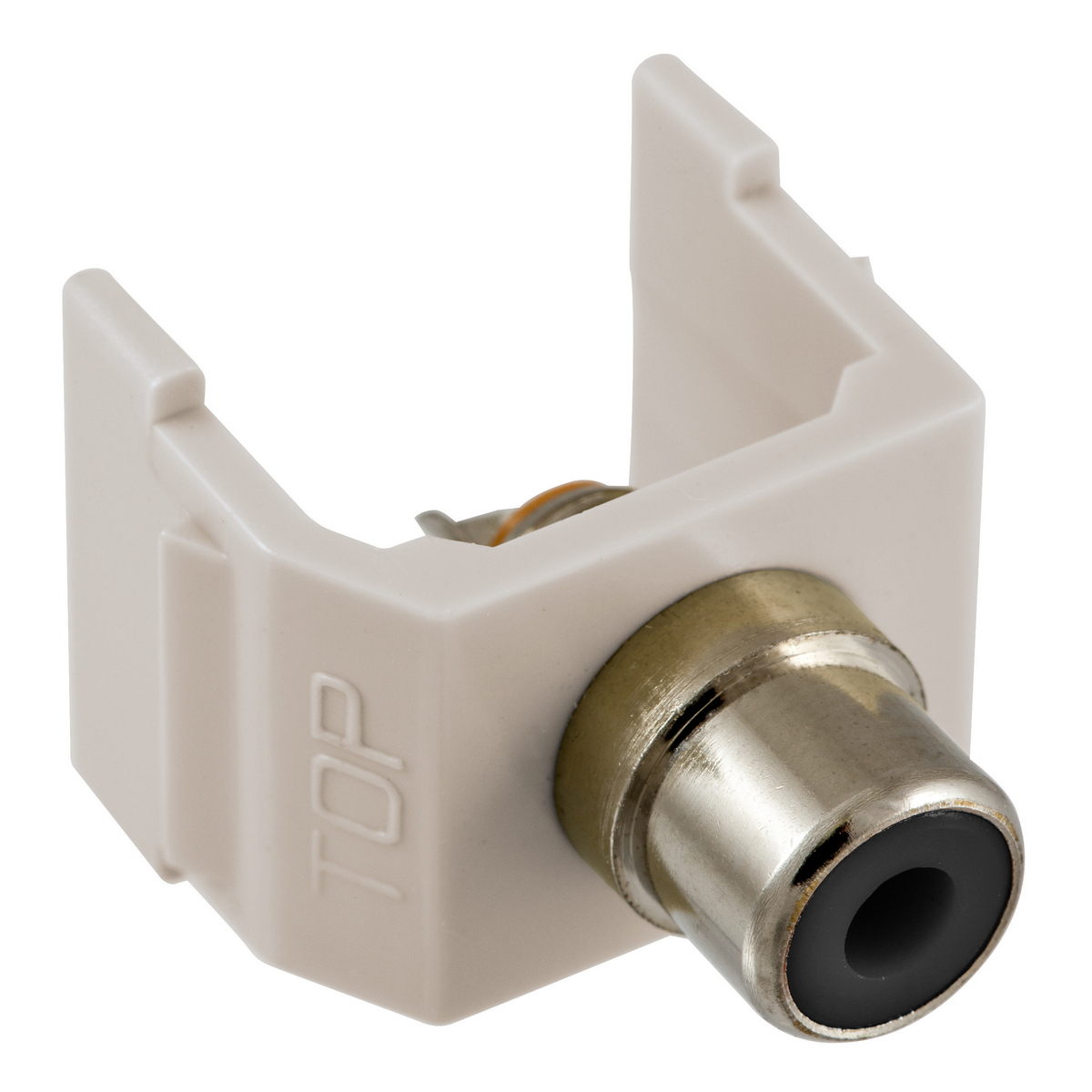 INFINe Connector, Audio/Video Connector, RCA Solder Coupler Termination, Office White/Black