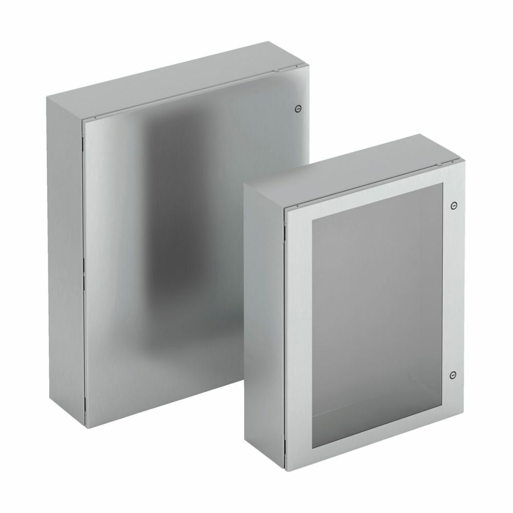 Eaton B-Line series wall mounted panel enclosure,48" height,12" length,36" width,NEMA 4,Hinged cover,SD enclosure,Wall mount,Medium single door,Thru holes,optional external mounting feet,Carbon steel,Seamless poured in-place gasket