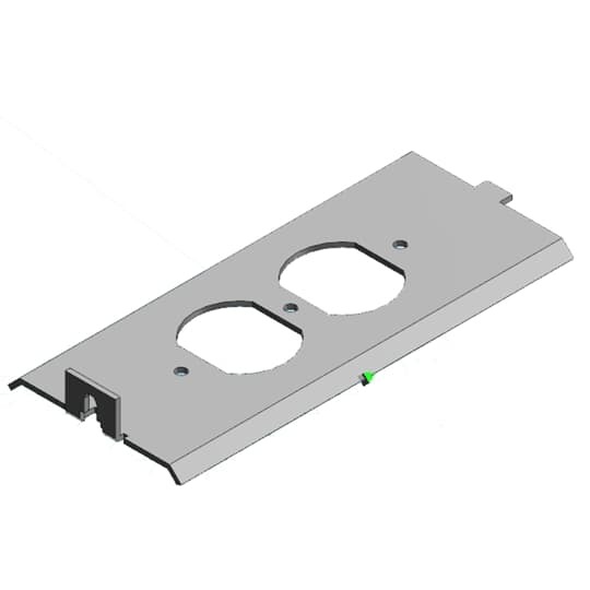 Data Panel Cover, Single Duplex Receptacle, Galvanized Steel