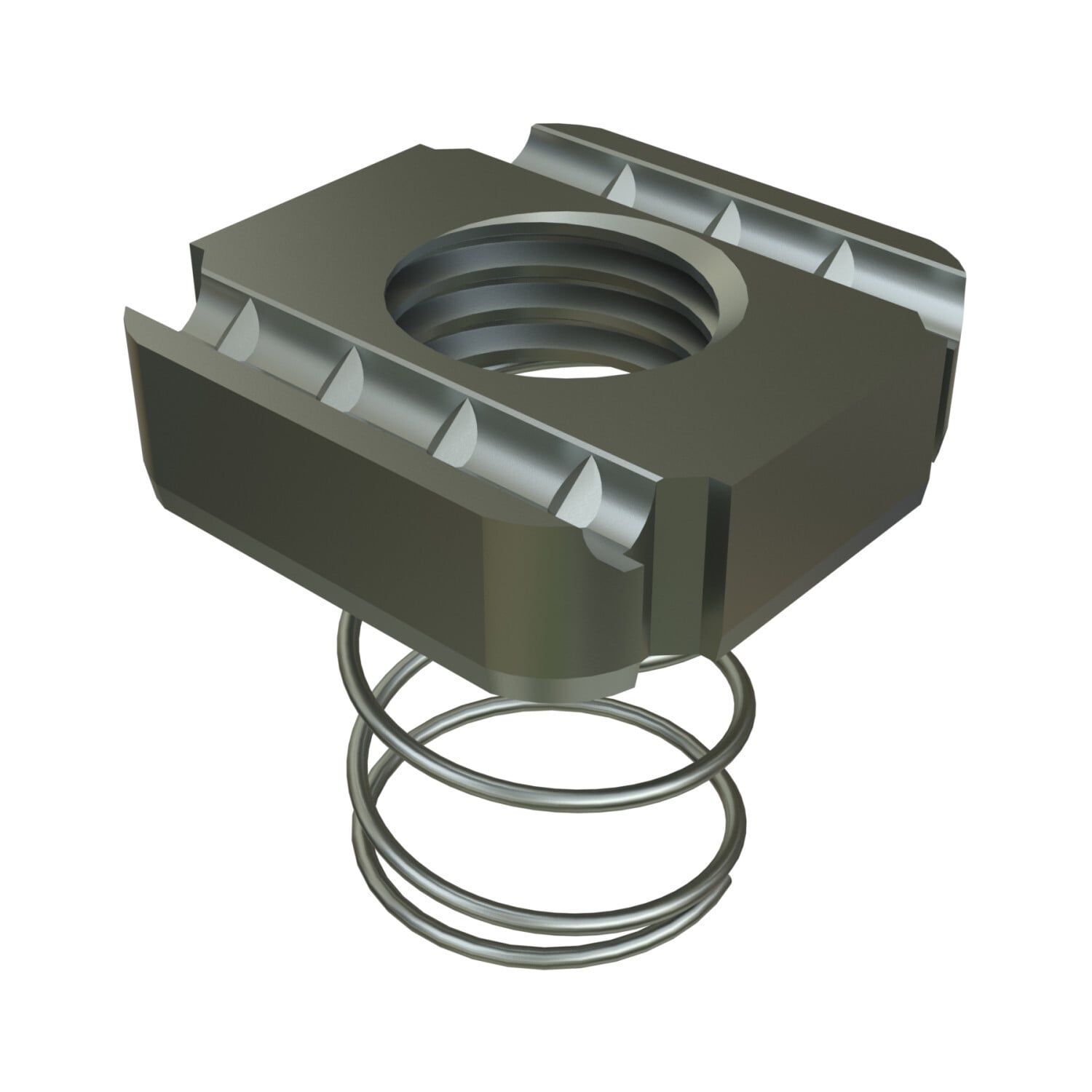 UNISTRUT CHANNEL NUT, 3/4"-10, 1.345"x 1-1/2"x 1-1/4", WITH STD SPRING, EG