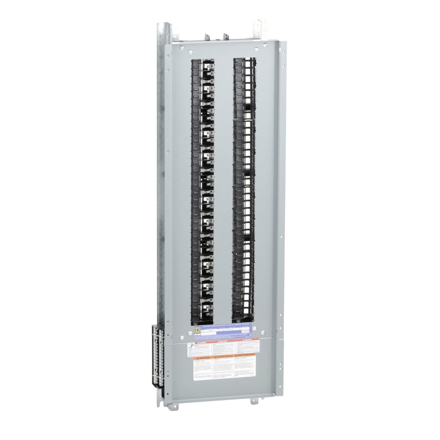 Panelboard interior, NQ, main lugs, 225A, Al bus, 72 pole spaces, 3 phase, 4 wire, 240VAC, 48VDC