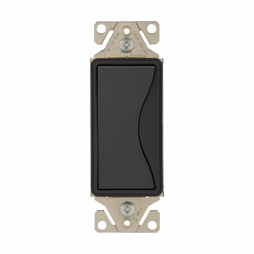 Eaton Aspire designer switch, #12 to 14 AWG, 15A, Residential, 120/277V, Side and push, Silver granite, Fan, LED, INC, FLR, MLV, ELV, CFL, Halogen, Single-pole, Single-pole, Polycarbonate