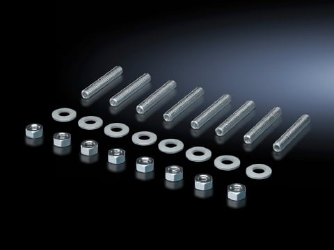 Threaded bolts, supply includes: Nuts, Washers, Spring lock washers