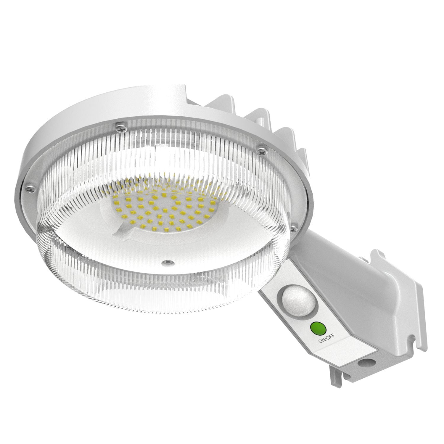 Solar Barn Light, 1000 Lumen, 5000K, Motion plus Dusk to Dawn, Gray