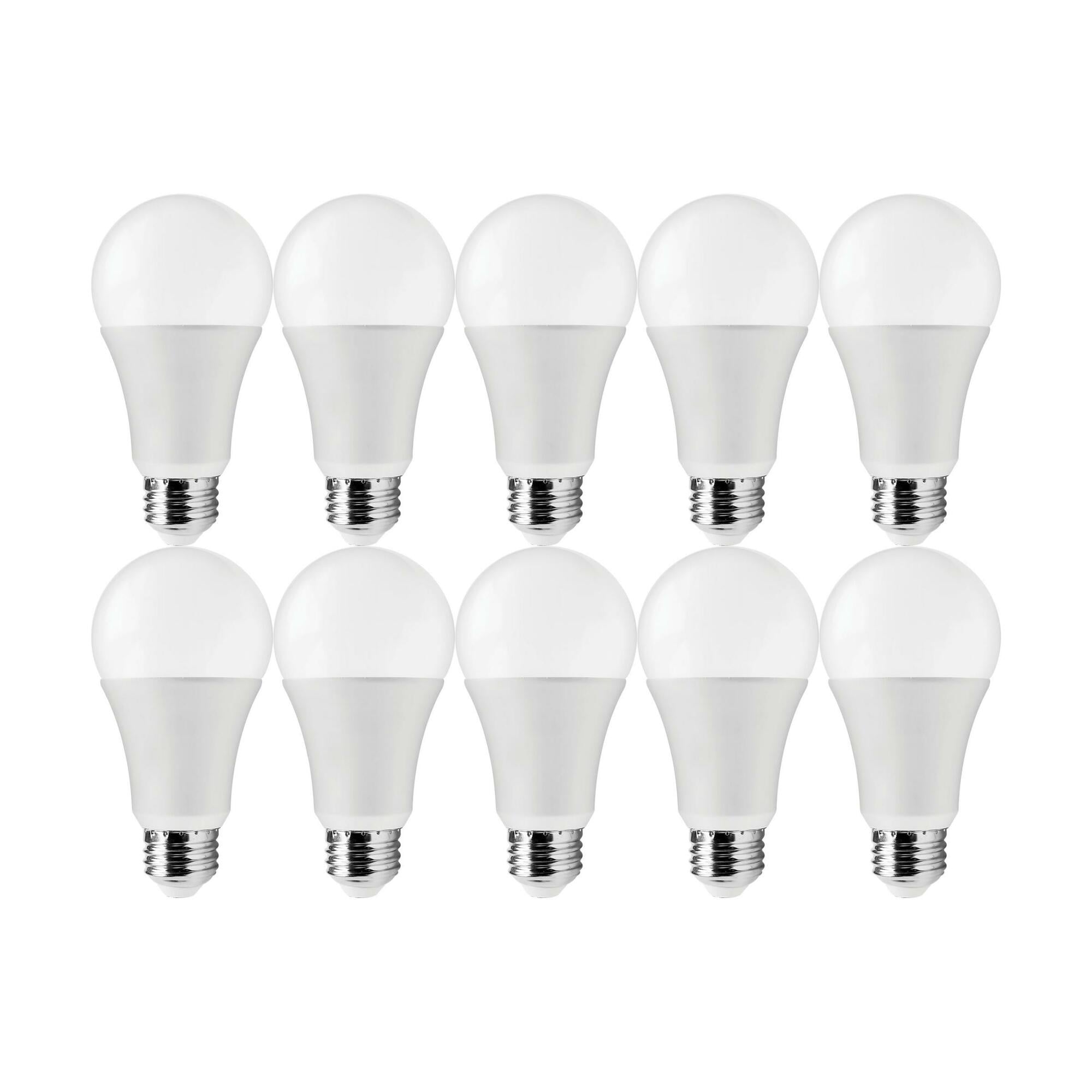 14 Watt A19 LED - 3000K - 100 Watt Replacement - Medium Base - 220 Degree Beam Angle - 10-Pack