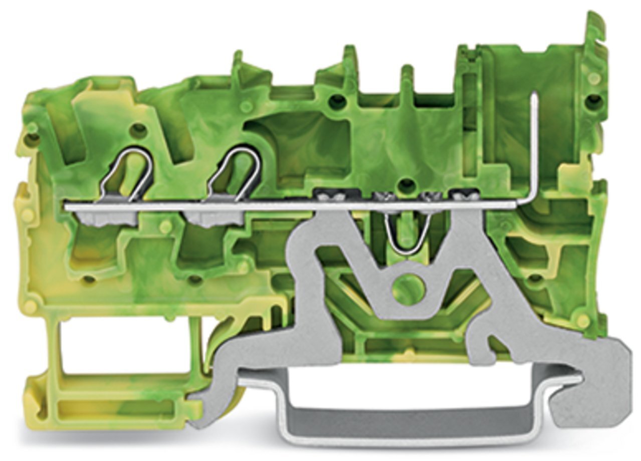 2-conductor/1-pin ground carrier terminal block; 2.5 mm; for DIN-rail 35 x 15 and 35 x 7.5; Push-in CAGE CLAMP; 2,50 mm; green-yellow