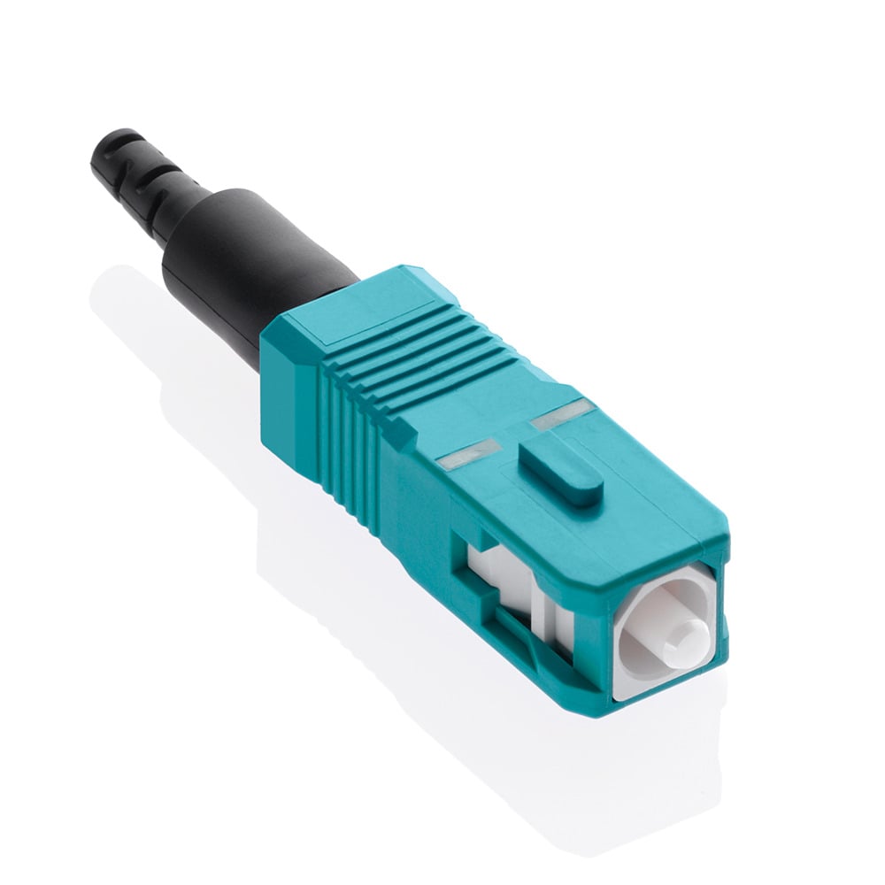 FastCAM Pre-polished Connector, SC (Aqua), 50/125um L.O. Multimode
