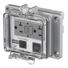 Signal and Control Products, Industrial Ethernet, NEMA 12/4 Enclosure, 20A 125V, GFCI Receptacle, with 3A Circuit Breaker