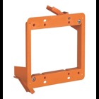 Two-Gang Low-voltage Old Work Bracket, Length 4.28 Inches, Width 4.28 Inches, Depth 1.66 Inches, Color Orange, Material Non-Metallic