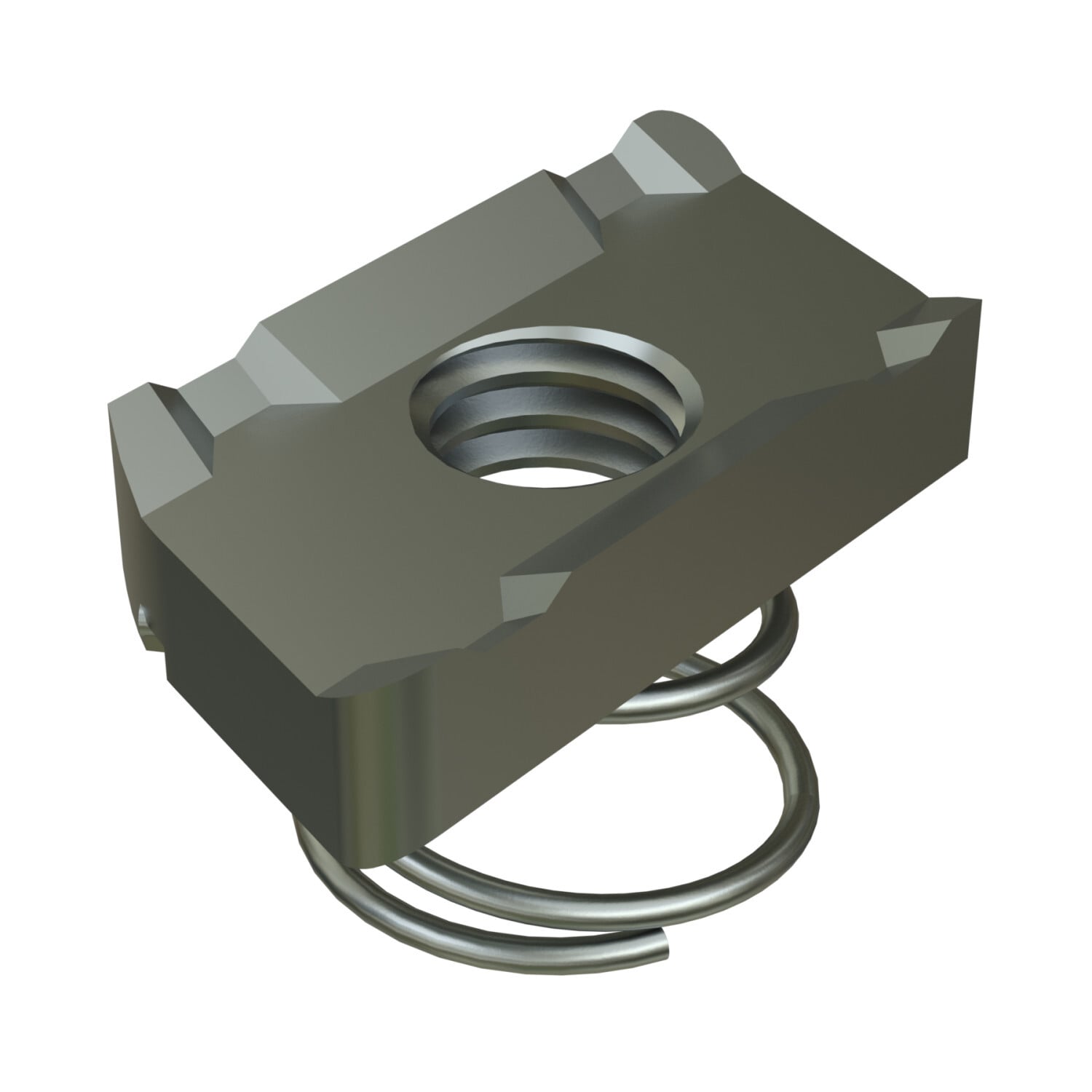 UNISTRUT CHANNEL NUT, 1/4"-20, 0.406x 0.448x 0.694, WITH SHORT SPRING, EG