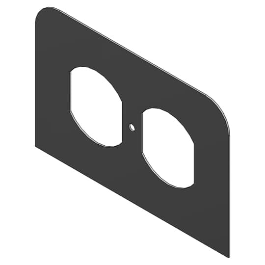 Duplex receptacle device plate.