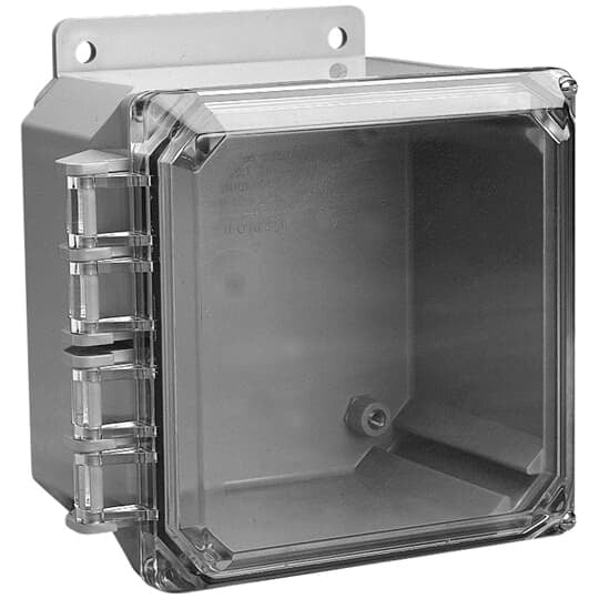 Circuit Safe Polycarbonate NEMA Enclosure Assembly with external-hinge clear cover, 16 Inches x 14 Inches x 6 Inches