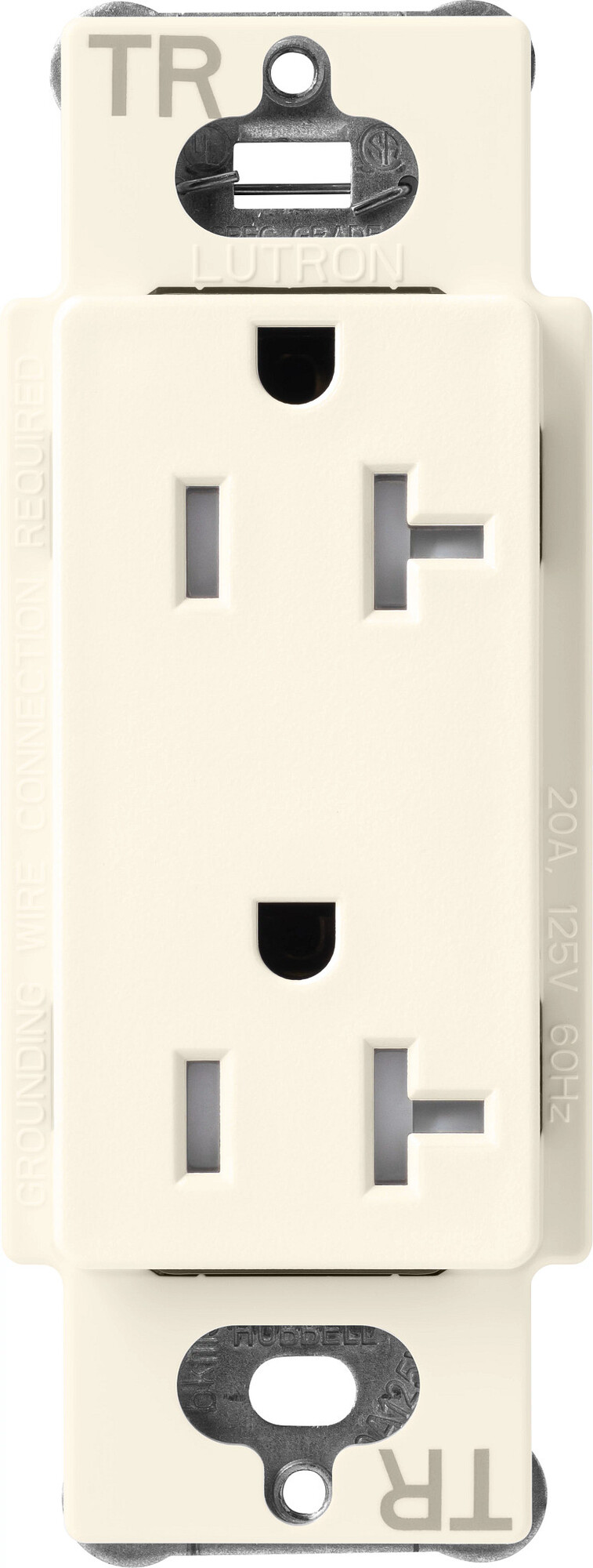 Lutron Claro Tamper-Resistant Duplex Receptacle, 20 Amp, Biscuit