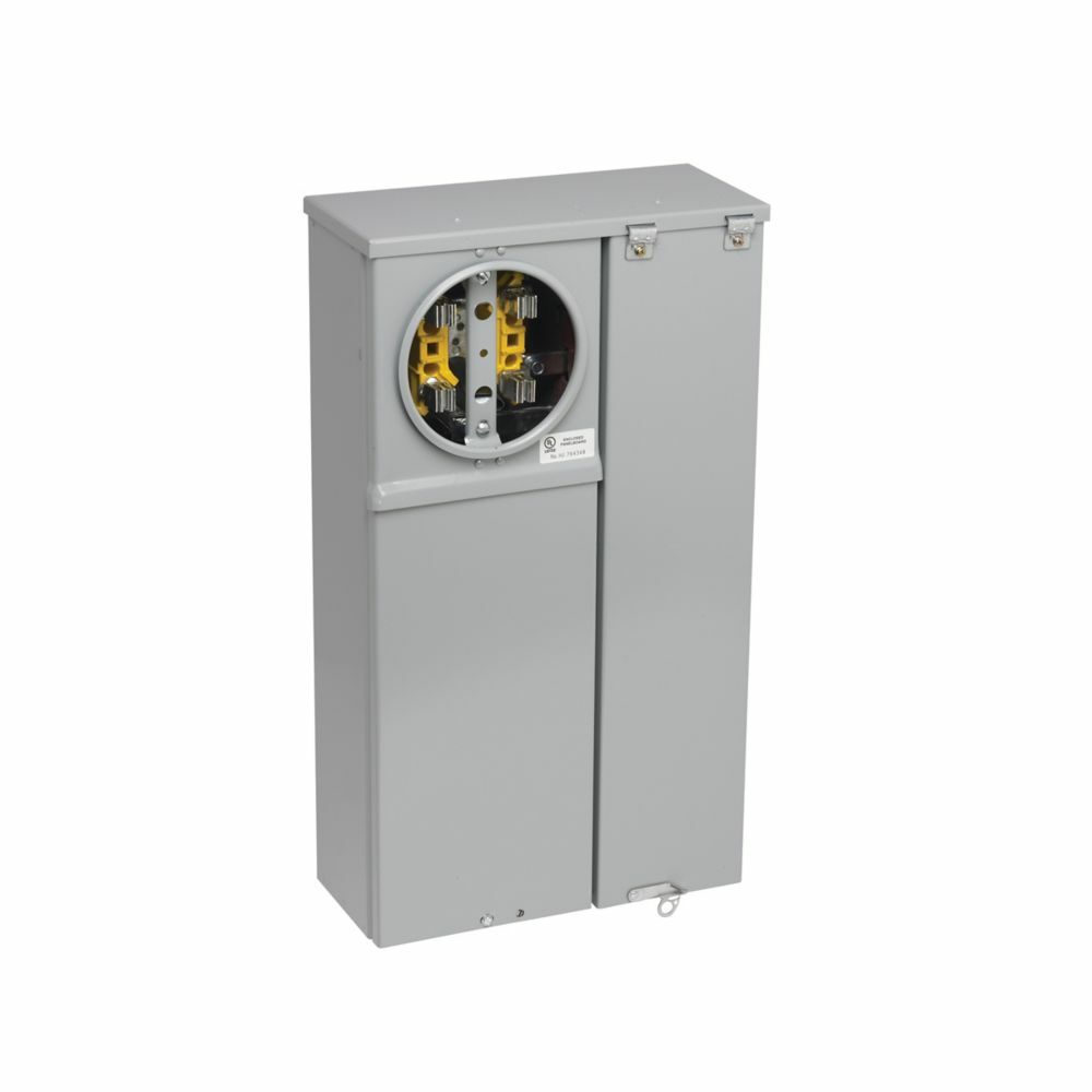 U2M2R7 Meter Breakers, 200 Amp, Single Meter Position, Ringed, 3R, UG, ANSI 61 Gray Painted, 010 kAIC, #6-250 MCM, Main Circuit Breaker, 200 Amp, 3P, Galvanized, Surface Mount, 7 Jaw, 4 Wire, 3 Phase, 4 Wire, 120/240V and 120/208V