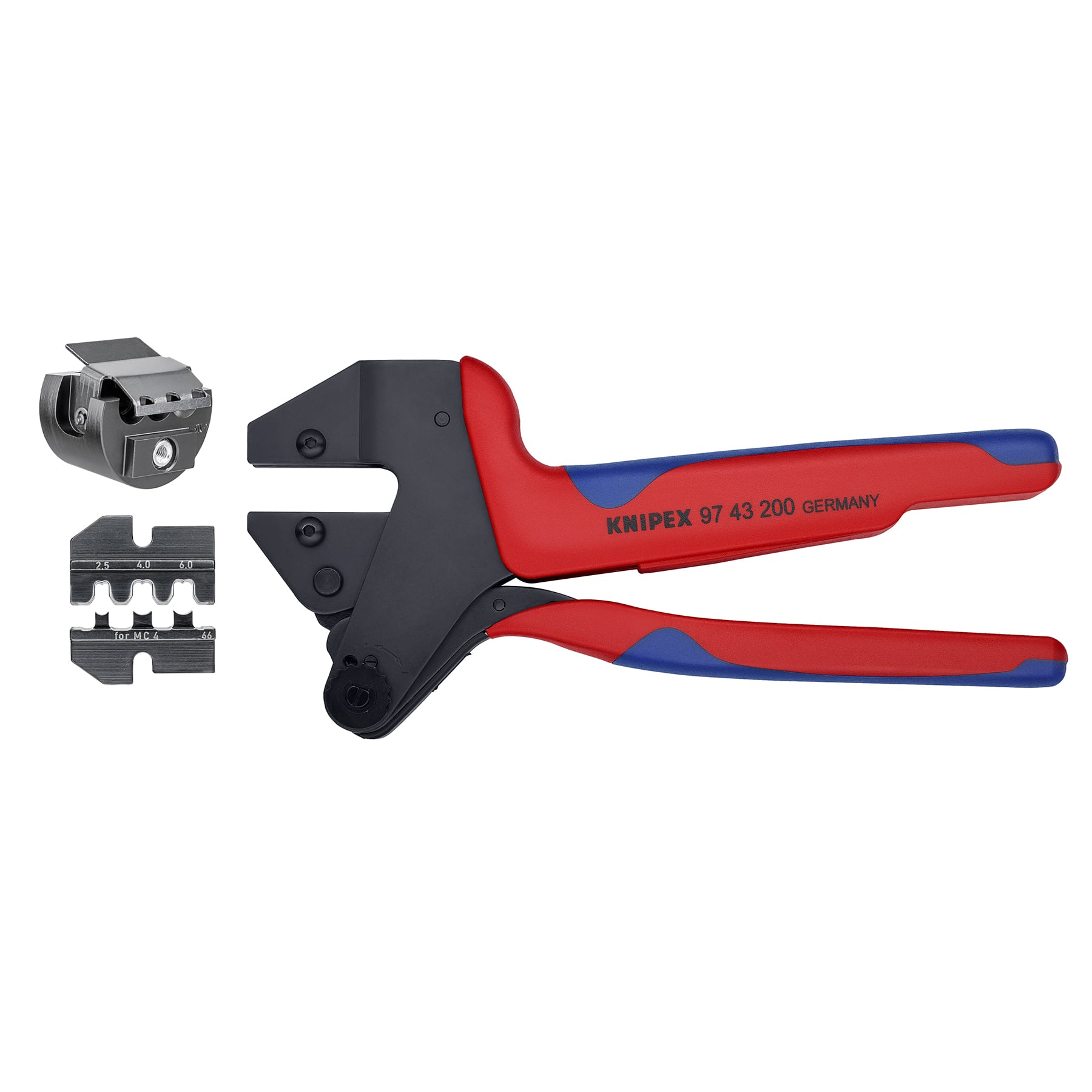 US Crimp System Pliers (97 43 200) + Crimp Die: Solar Connectors For MC4 Multi Contact (97 49 66) + Locator For 97 49 66 (97 49 66 1) Packaged In A Protective Plastic Case