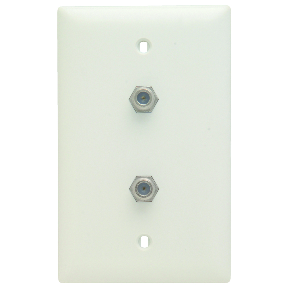 Dual 1 GHz F-Coupler Wall Plate, White (M10)