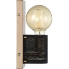 Passage 1-Light Wall Sconce Copper Brushed Brass Finish with Black Mesh