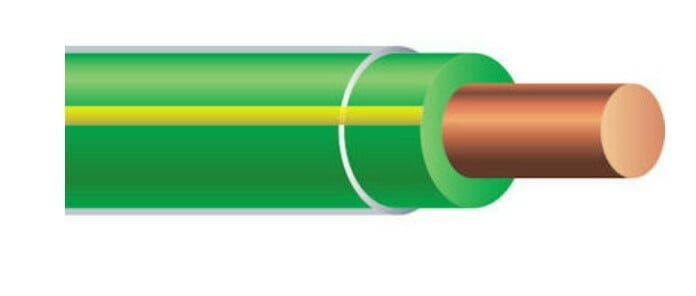 THHN Wire, 14 AWG, Green/Yellow, Solid, Copper Conductor, 500 Foot Reel