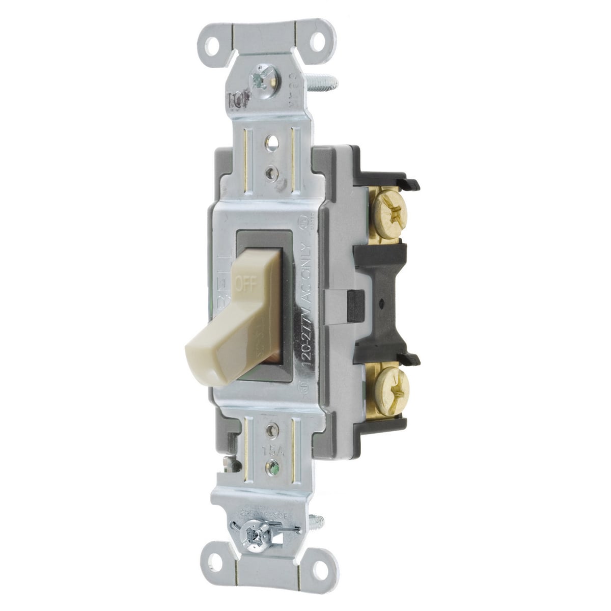 CSB215I Specification Grade AC Toggle Switch, 120/277 V AC, 15 A, 2 hp, 4155 W Power Rating, 2-Position Contact