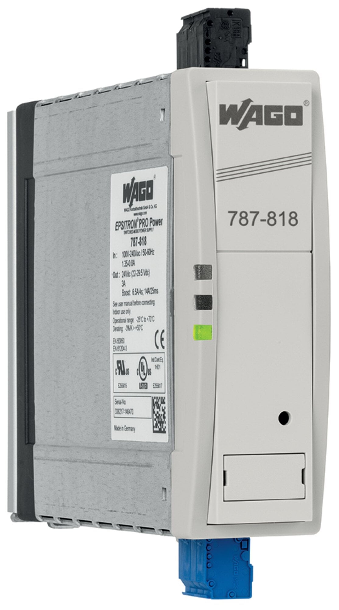 Switched-mode power supply; Pro; 1-phase; 24 VDC output voltage; 3 A output current; TopBoost + PowerBoost; DC OK contact