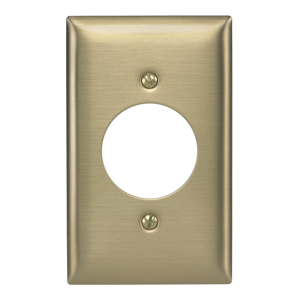 Twist-Lock Devices, Wallplates, 1-Gang, Accessories for 20 and 30 Amp 3, 4 and 5 Wire Devices, Brass .04 in. (1.0), horizontal brushed finish