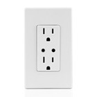Vizia RF + Split Duplex Receptacle. White face assembled on device, ivory and light almond color change kits included.