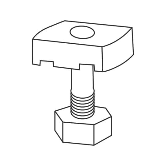 Nut, Stud, Size 1/4 x 1 Inch, Steel