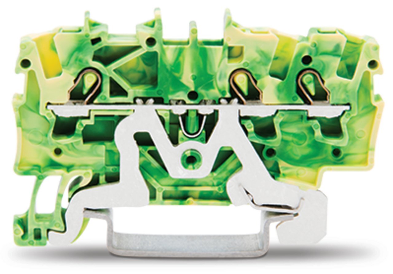 3-conductor ground terminal block; 1.5 mm; suitable for Ex e II applications; side and center marking; for DIN-rail 35 x 15 and 35 x 7.5; Push-in CAGE CLAMP; 1,50 mm; green-yellow