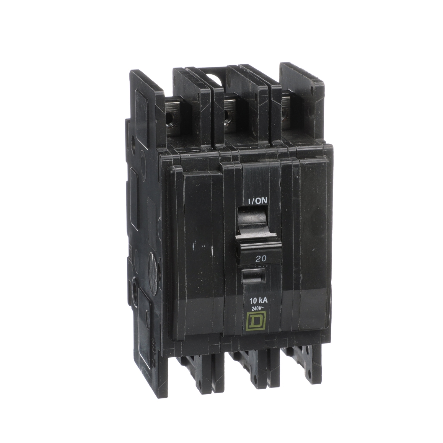 Mini circuit breaker, QOU, 20A, 3 pole, 240VAC, 10kA, ring terminal