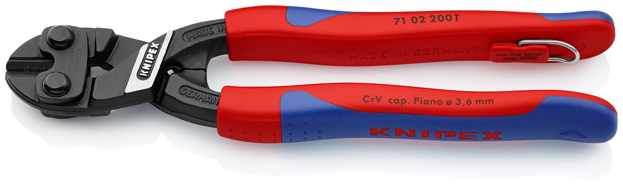 CoBolt High Leverage Compact Bolt Cutters-Tethered Attachment, 8 in., Slim Multi-Component