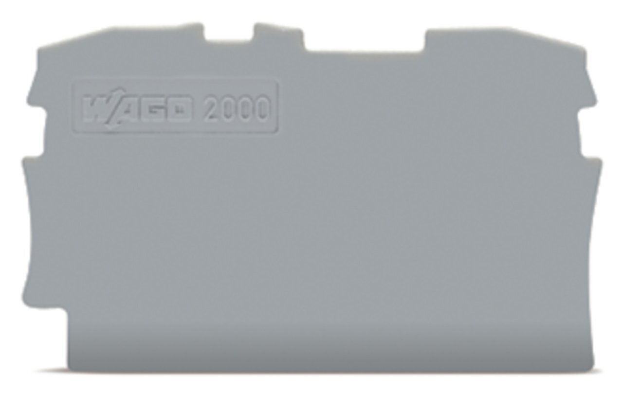End and intermediate plate; 0.7 mm thick; gray