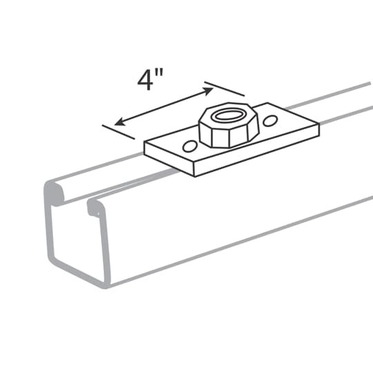 Connector, Cast Conduit, Length 4 Inches, Steel, To Connect 1/2 Inch or 3/4 Inch Conduit to Raceway Channel