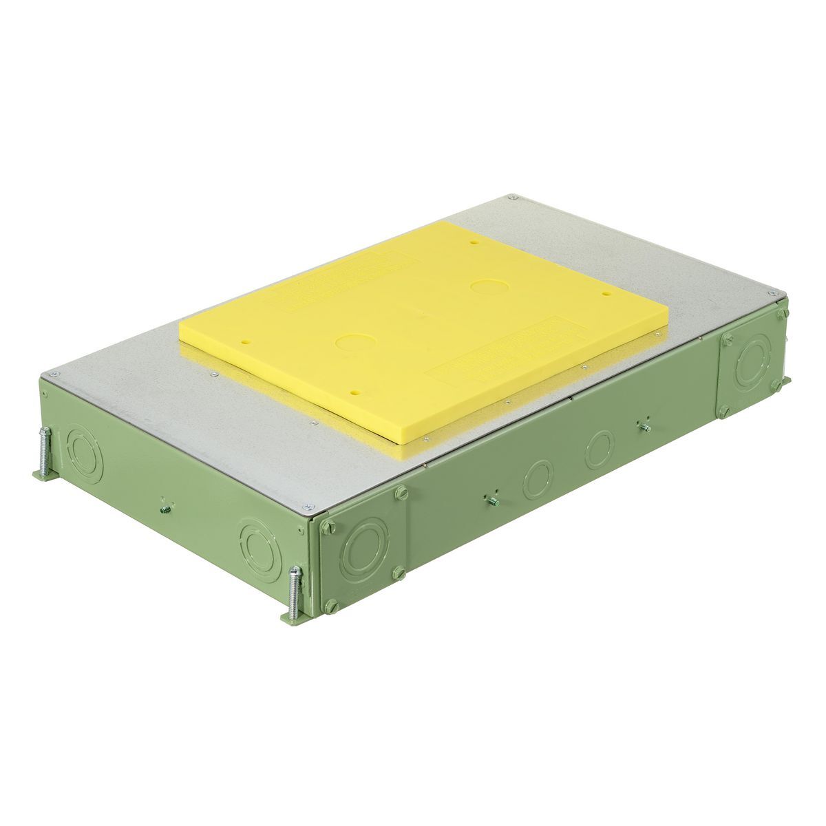 SystemOne ETERNAL Series Concrete Floorboxes, Galvanized Stamped Steel Box, Recessed, 6-Gang CFB E-Series Box for Rectangular Covers, 3.00" Minimum Depth of Pour, Corrosion Resistant Paint