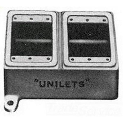 Unilet; Multiple Cover 2-Gang Box; 2.690 Inch Depth, Lug Mount, Gray