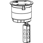Recessed Prewired Poke-Thru Assembly With Flush Cover; 8 Inch Dia x 16-3/4 Inch Length, Die Cast Aluminum, Black