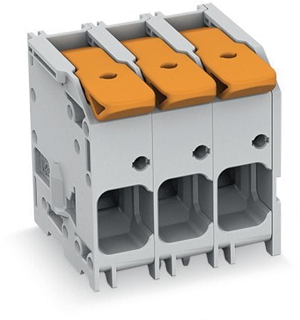 PCB terminal block; lever; 16 mm; Pin spacing 10 mm; 3-pole; Push-in CAGE CLAMP; 16,00 mm; gray